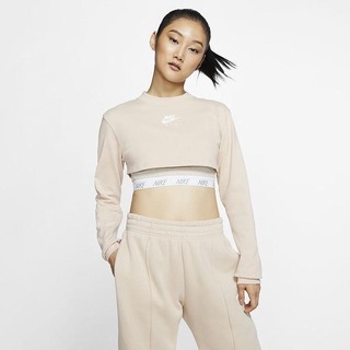 Top Nike Air Maneca Lunga Crop Dama Bej | XAVK-82435